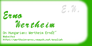 erno wertheim business card